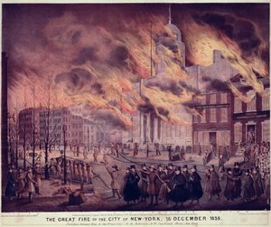 ニューヨークの大火、1835 作： Alfred M. Hoffy