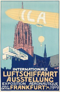 1909年フランクフルト国際気球博覧会の広告ポスター 作： Alfred Nathaniel Oppenheim