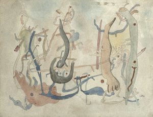 想像上の形、1939/40年頃（紙にペン、インク、水彩） 作： Alfred Otto Wolfgang Schulze Wols