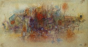 無題、c.1943-44。 (紙に水彩、ペン、インク) 作： Alfred Otto Wolfgang Schulze Wols