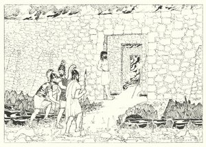 ルシアンの真実の歴史苦悩の島への入り口（エングレーヴィング） 作： Alfred Payne Garnett
