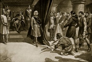 ヘンリー1世の足元で鋤を振り下ろす農民たち（1920年頃、「Hutchinson