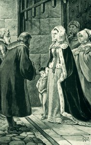 ジェームズ4世の未亡人であるマーガレット女王が貴族に挑む 作： Alfred Pearse