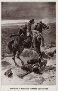 第一次世界大戦、火の下で負傷した同志を救う 作： Alfred Pearse