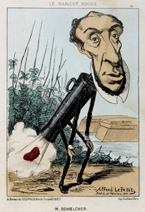 Le Bean rouge（赤毛の豆）：Victor Schoelcherがペーターの列車の中で豆（おなら）をしている風刺画-1871年2月16日の "Fleurs, Fruits et Vegetables du Jour "に掲載された写真