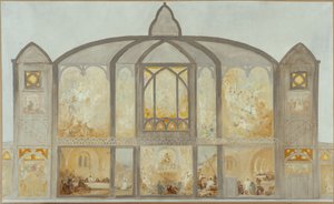 サン・ジャン・ド・モンマルトル教会のスケッチ、1900年頃（油彩） 作： Alfred Plauzeau