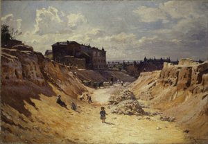 1910年頃、モンマルトルのジュノ大通りの風景（油彩・カンヴァス）