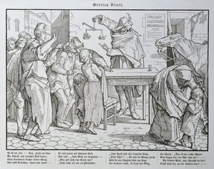 1849年ライプツィヒでゲオルク・ウィガンドが出版した「アナザー・ダンス・オブ・デス」からのパブリック・ハウス前の死 作： Alfred Rethel