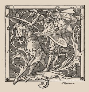 ニーベルンゲン。トロネックのハーゲンは1840年から1841年までアイリングを殺害した。 作： Alfred Rethel