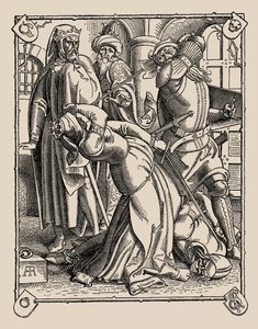 ニーベルンゲンどのようにガンサーとハーゲンとクリエムヒルドが殺されたか、1840-1841。 作： Alfred Rethel