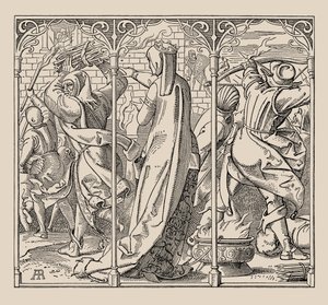 ニーベルンゲン女王がホールを焼き払うように命じた方法、1840-1841。 作： Alfred Rethel