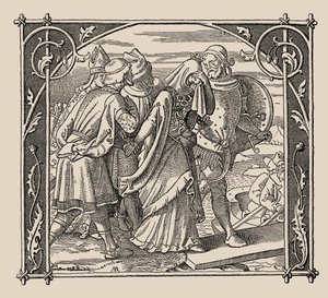 ニーベルンゲン。 Kriemhilds Farewell、1840年から1841年。 作： Alfred Rethel