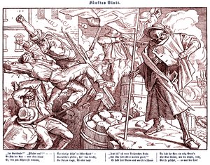 Totentanz 1848年。革命家の死が市民を導く 作： Alfred Rethel
