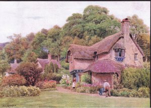 Almhouses, Selworthy Green, Somerset, from The Cottages and the Village Life of Rural England published by Dent & Sons Limited 作： Alfred Robert Quinton