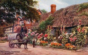 Hollyhocks、Cropthorne、Evesham 作： Alfred Robert Quinton