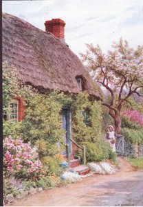 The Cottage Door, Elmley Castle, Worcester, from The Cottages and the Village Life of Rural England published by Dent & Sons Limited 作： Alfred Robert Quinton