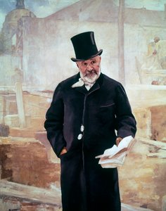 ジャン＝シャルル・アドルフ・アルファンの肖像 (1817-1891)、フランス人技術者、アルフレッド・フィリップ・ロール (1846-1919) によるキャンバスに油彩 作： Alfred Roll