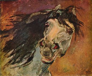アンダルシア馬の頭、c1910 作： Alfred Roll