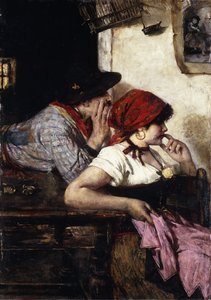 ジプシーのカップル、1887 作： Alfred Roll