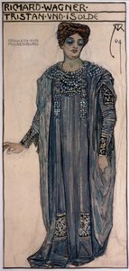 1903年2月、ウィーンのホーフオーパーでのリチャードワグナー（1813-83）による「トリスタンとイゾルデ」の制作のための、イゾルデの衣装デザインのコピー