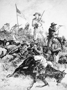 6月25日のリトルビッグホーンの戦いのイラスト 作： Alfred Rudolph (after) Waud