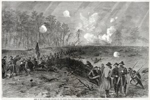 ポトマックの軍隊-バージニア州スポッツシルバニアの近くの、突進のための闘争。 1864年5月12日、Harpers Weekly、パブから。 1864