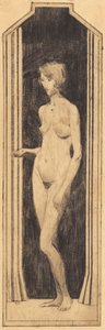 狭い野原に立っている裸の女性 作： Alfred Simonsen