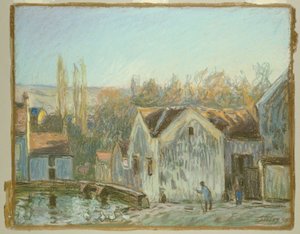 モレ・シュル・ロワンの一角 作： Alfred Sisley