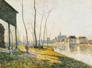 モレシュールロワンの2月の朝。 2月の朝、モレシュルロワン、1881年 作： Alfred Sisley