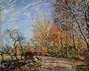 1885年のフォンテーヌブローの森の端。 作： Alfred Sisley