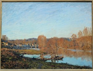 1873年のオワーズ河畔の秋 アルフレッド・シスレー（1839-1899）による絵画 1873年 モントリオール美術館所蔵 作： Alfred Sisley