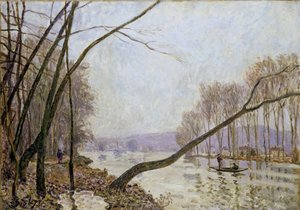 秋のセーヌ河岸 作： Alfred Sisley