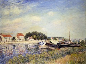 サンマムのロワンの銀行;サンマメでのロインの銀行、1885 作： Alfred Sisley