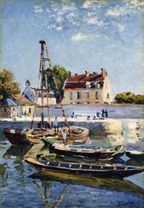 バージ、1885 作： Alfred Sisley