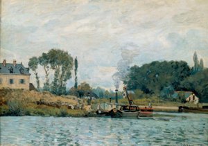 ブージヴァルロックのボート 作： Alfred Sisley