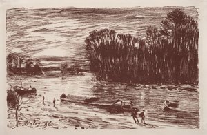 サンマルメ近くのロワンの銀行、1896年。 作： Alfred Sisley