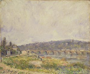 セーヴル橋、1877年 作： Alfred Sisley