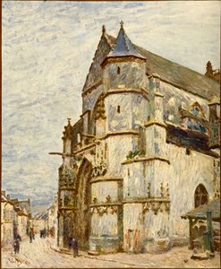 雨上がりのモレの教会、1894 作： Alfred Sisley