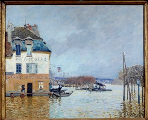 洪水、ポートマーリー（Port-Marly） アルフレッド・シスレー（1839-1899）の絵画 1876年 日0,5x0,61 m ルーアン、ミュゼ・デ・ボザール