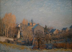 ルーヴシエンヌの凍てつく朝、1873年（キャンバスに油彩） 作： Alfred Sisley