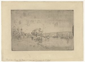岸辺からボートでロイング川を眺める Bords du Loing: La Rive 作： Alfred Sisley