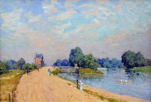 ハンプトンコートロード 作： Alfred Sisley
