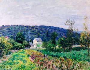 パリを囲む丘、1879年 作： Alfred Sisley