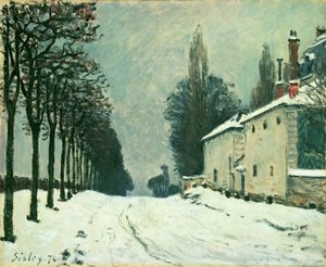 La Route de Louveciennes、冬、1874 作： Alfred Sisley