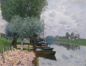 セーヌ？ Bougival (ブージヴァルのセーヌ川) 作： Alfred Sisley