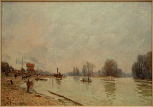 サレネスのセーヌ川 作： Alfred Sisley