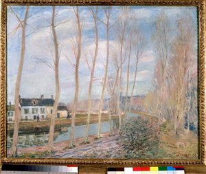 ロイン運河の絵 アルフレッド・シスレー（1839-1899） 1892年 日 0.73x0.93 m パリ、オルセー美術館 作： Alfred Sisley