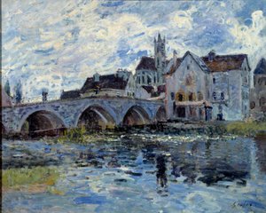 Le pont de Moret アルフレッド・シスレー（1839-1899）の絵画 19世紀 ルアーブル、Musee des Beaux Arts 作： Alfred Sisley