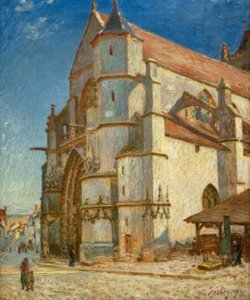 朝の太陽のモレット教会 作： Alfred Sisley