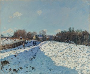 Louveciennes im Schnee（ルーベシエンヌの雪の影響）。 1874 作： Alfred Sisley